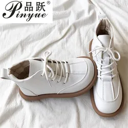 Women Flats Sneakers Suede Leather Round Toe Shoes Casual Shoes Women Slip On Flat Loafers Lace-Up Walking shoes 35-40