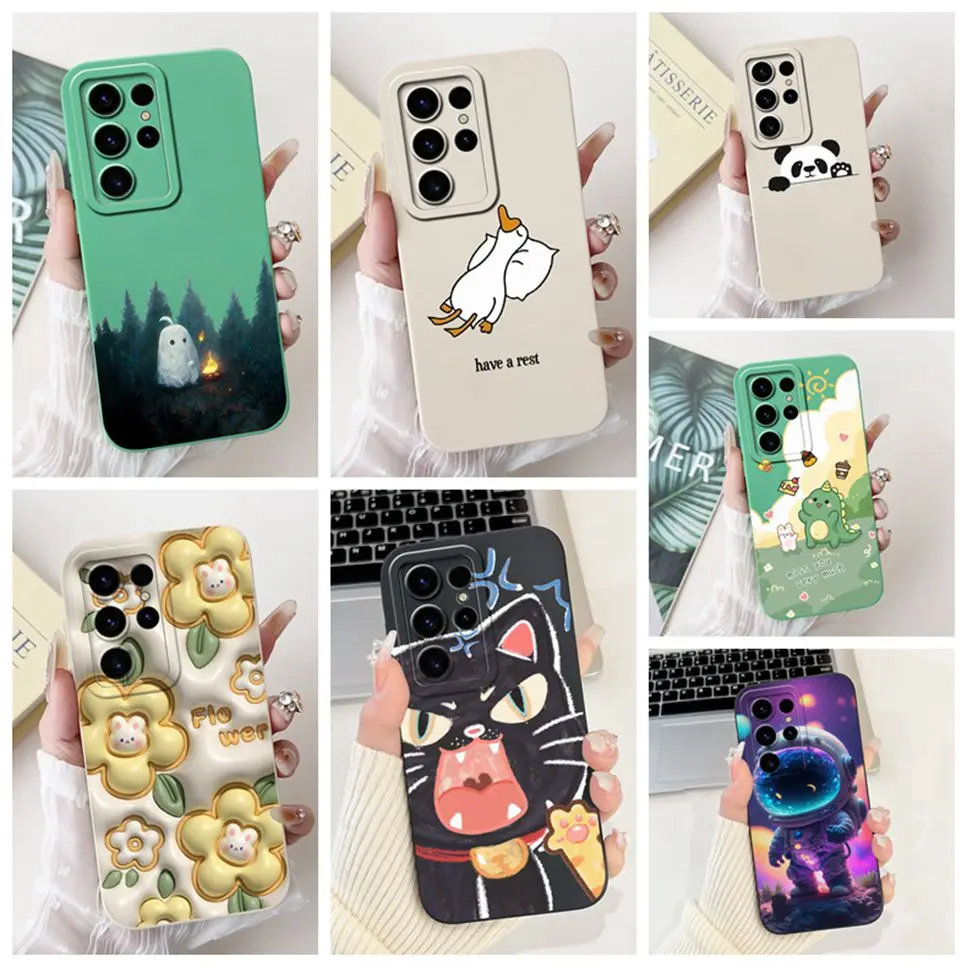 For Samsung S23 Ultra S24 Ultra Case New Design Print Soft Silicon Cover For Samsung Galaxy S23 Ultra SM-S918B Phone Case Fundas