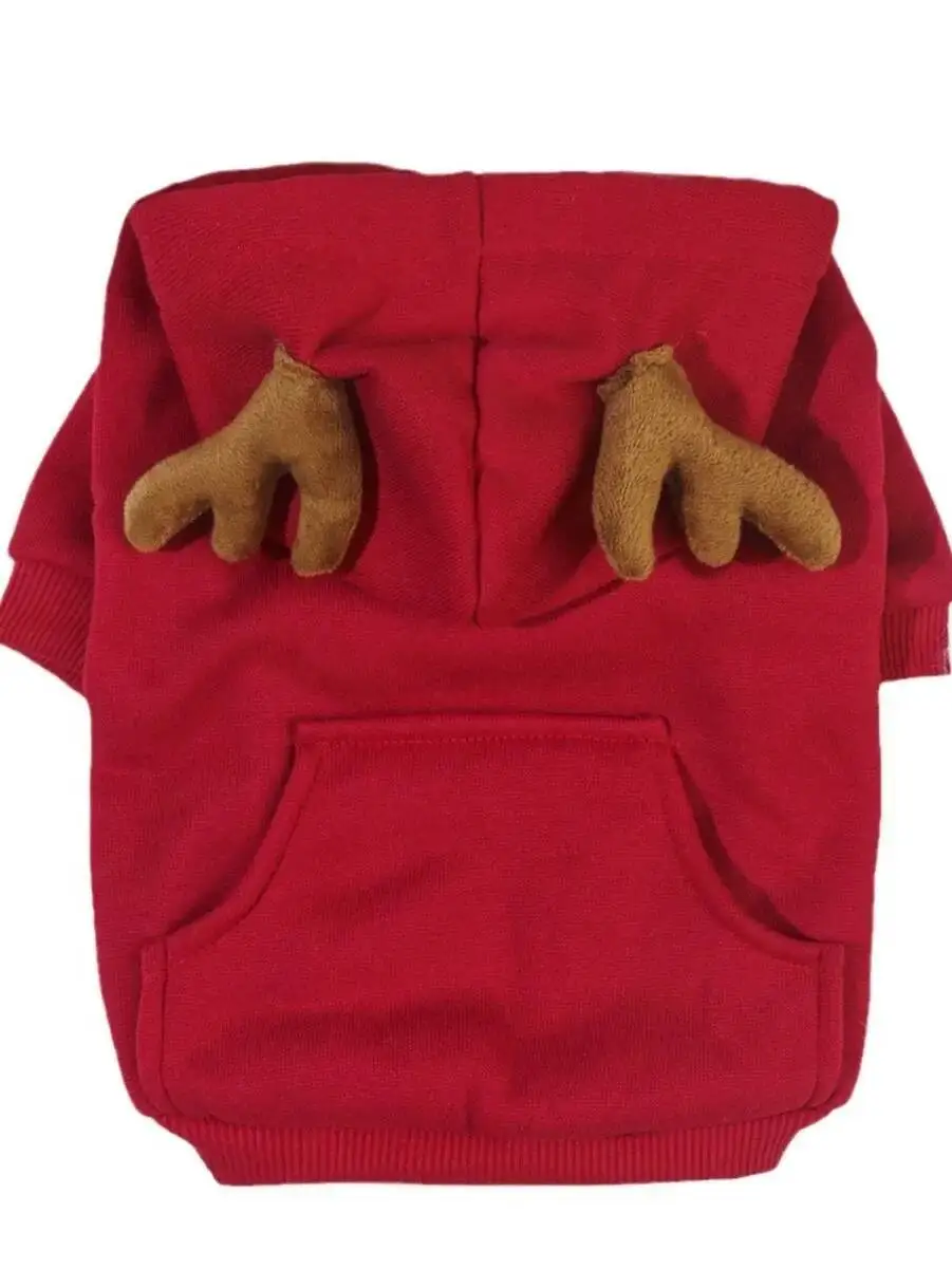 عيد الميلاد الحيوانات الأليفة القماش ملابس الحيوانات الأليفة الكلب القط العالمي قرن الوعل البلوز الملابس الإبداعية القط الغزلان تأثيري حلي #5