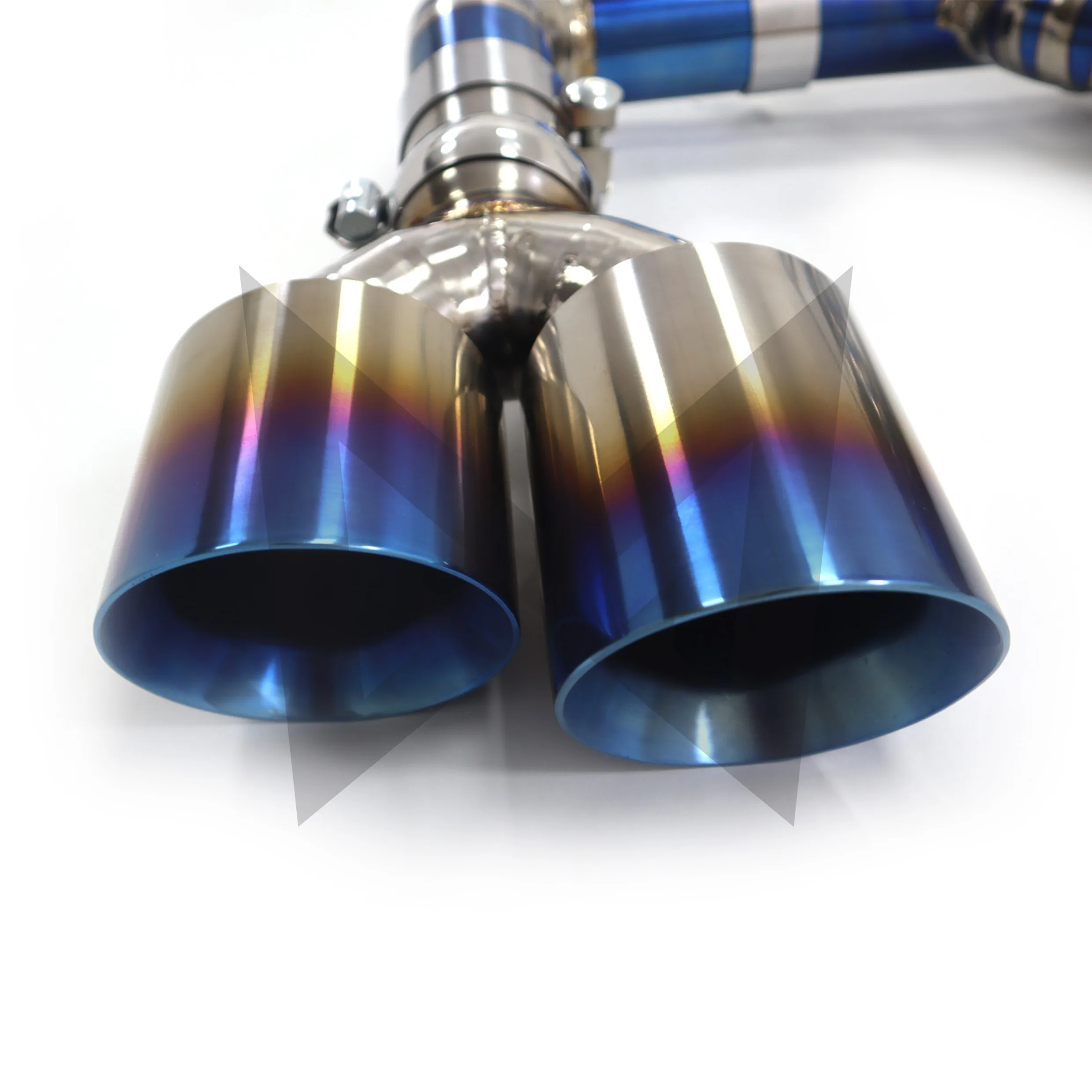 Titanium alloy bluing Catback Suitable for Porsche cayenne Turbo 958 4.8T Performance Exhaust pipe Muffler With Valve