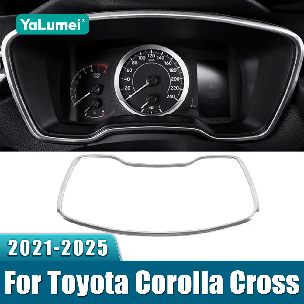 Edelstahl Auto Armaturenbrett Garnieren Rahmen Abdeckung Trim Aufkleber Für Toyota Corolla Cross XG10 2021 2022 2023 2024 2025 Hybrid