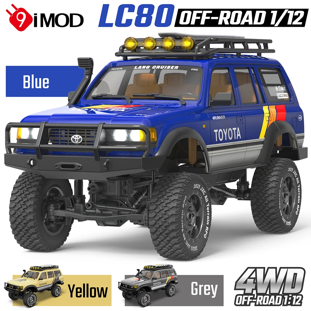 

9IMOD 1/12 RC Car 4WD Crawler Car 9km/h 1100mAh Battery LC80 2.4GHz 60M Brushed Car