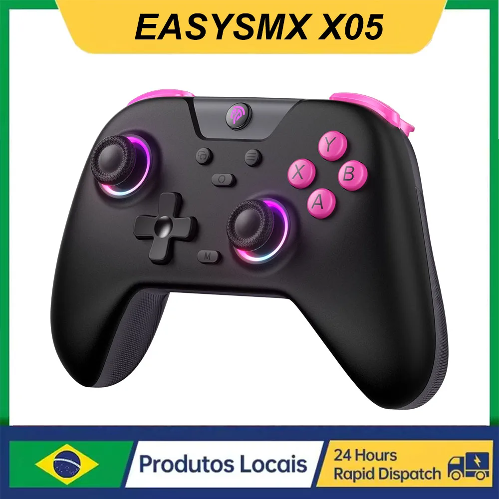 EasySMX X05 Wireless Gamepad Hall Effect RGB Controller Compatible with PC/Switch/TV/Android/iOS Phone, 2.4G, Bluetooth, Cable