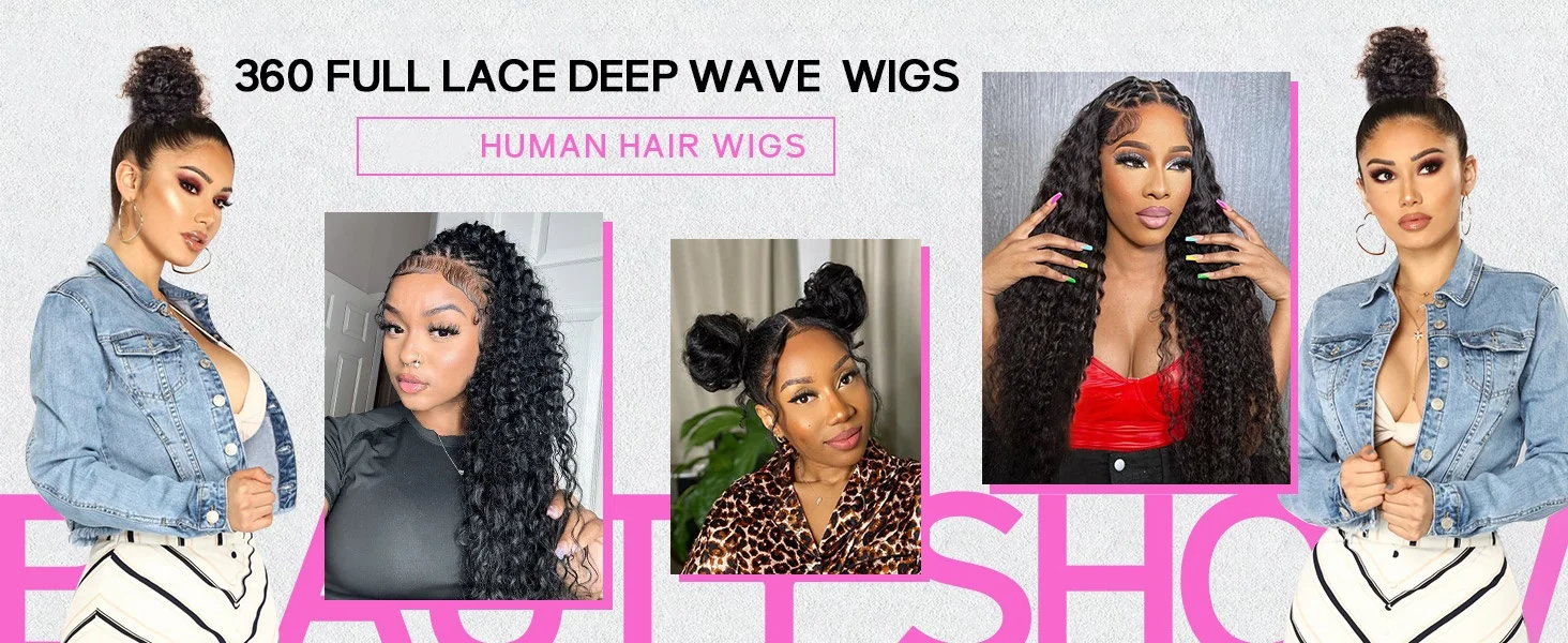 Smilegirl Invisib Strap 360 Full Lace Deep Wave Human Hair Wig With Invisible Drawstring Band Soft Deep Curly Wig Glueless Human Hair Wigs Wholesale