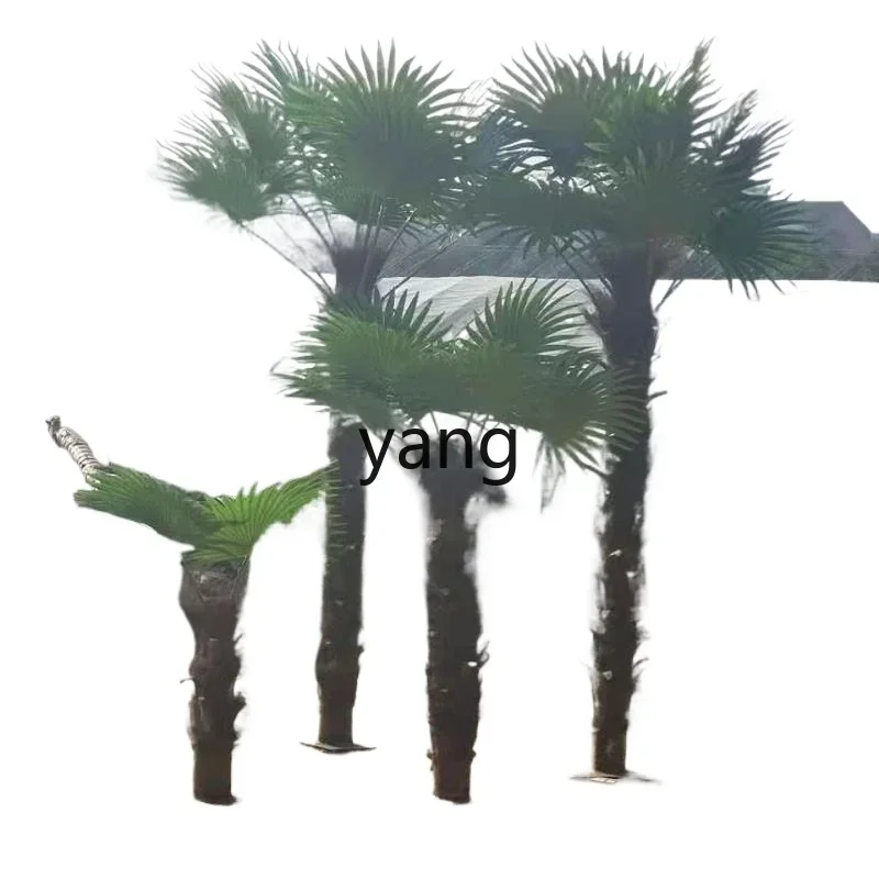 

Lhh simulated palm tree large fake tree tropical simulated green plant landscaping indoor and outdoor decoration