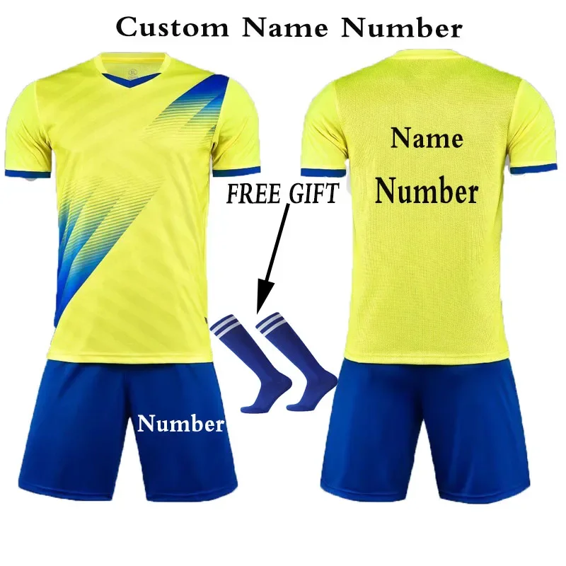 Jongens voetbalshirt trainingspak Kindvoetbal Sportuniformen Kinderen spelen bal Sportkleding Kits vest kindervoetbalpak Sokken 1