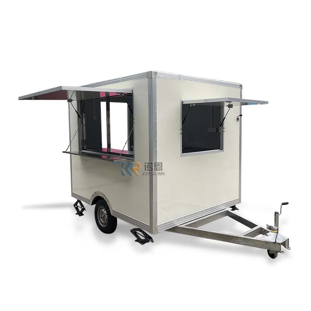 Mobile Food Trailer 7.3ft Custom Small Standard Concession Fast Food Trucks  Street Food Cart for Sale