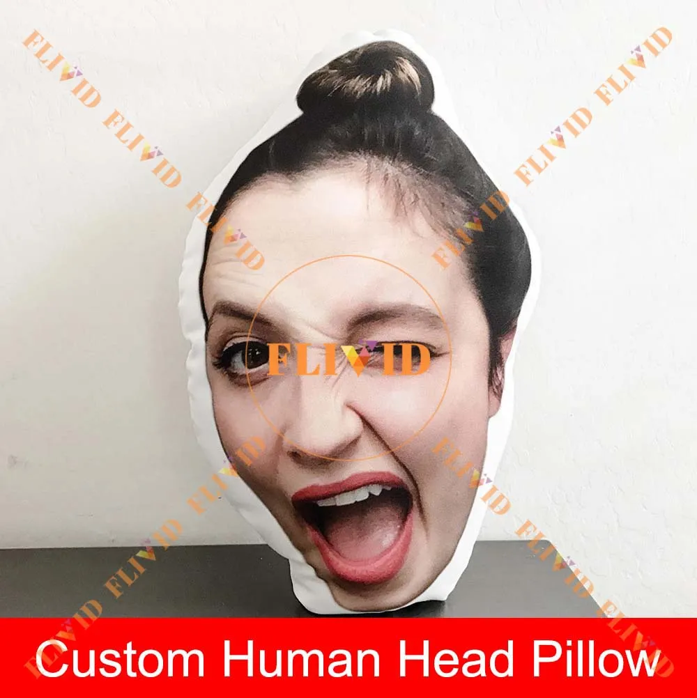 

Custom 3D Human Head Pillow Portrait Photo Pillows Funny Cushion Stuffed Picture Customization Sofa Car Cushion