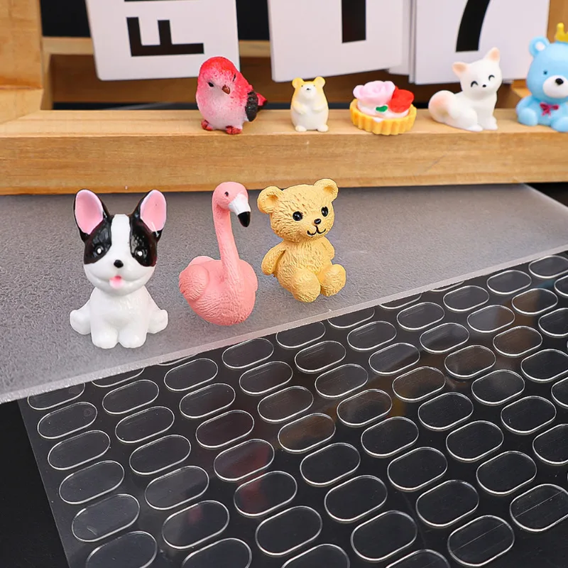 100/2000x Double Sided Tape Adhesive Dots Poster Clear Glue Oval Tape No Traces Doll Foot Fixed Sticker Waterproof For DIY Craft