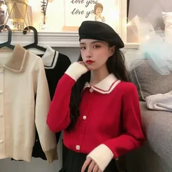 Red Sweater Loose Sweater Autumn Winter Coat Women Woman Sweaters Femme Chandails Pull Hiver