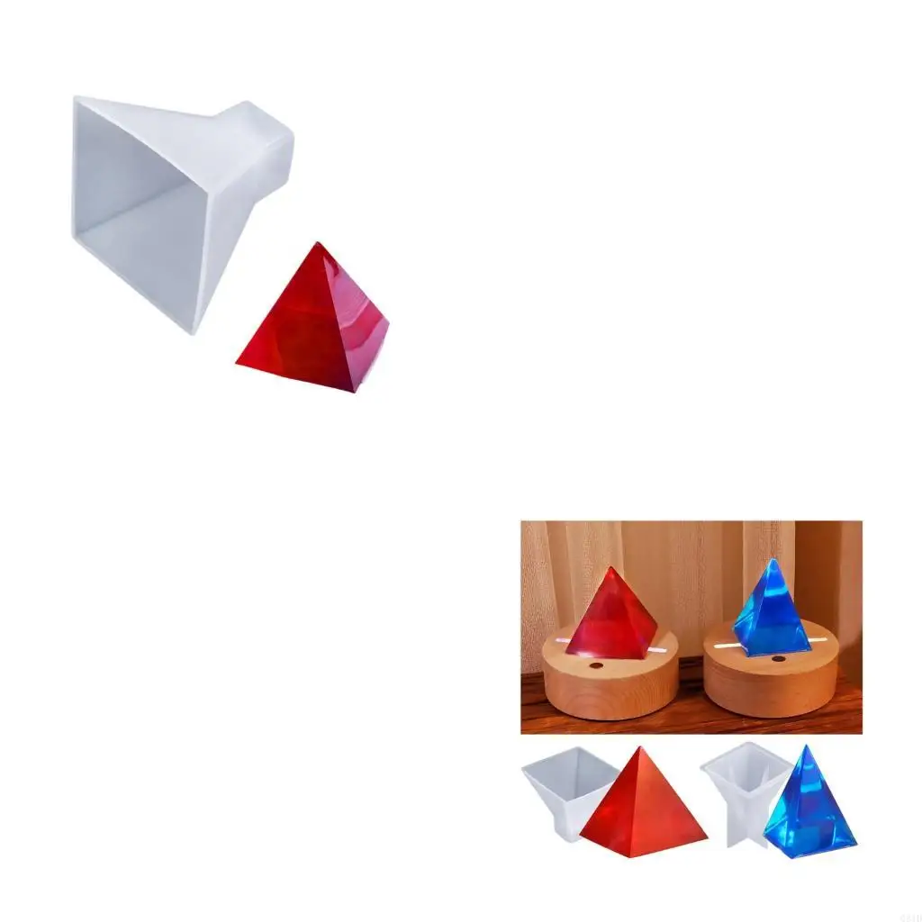 Reusable Clear Silicone Mold Pyramid Resin Art Home Decoration Gift Mould
