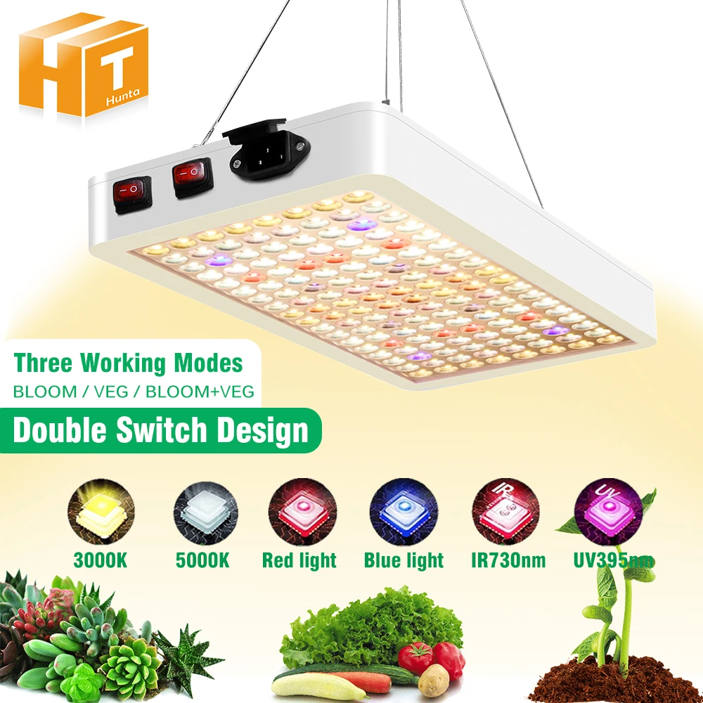 Full Spectrum LED Grow Light  High Brightness AC100-277V SMD2835 Double Switch Veg Bloom 3000K 5000K For Various Plants Growth