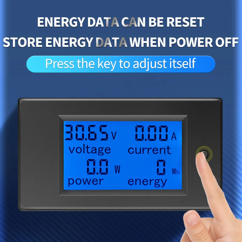 デジタル電力および電圧計,LCD,電圧,電流,電力消費,DC 6.5-100v,4in 1, PZEM-031