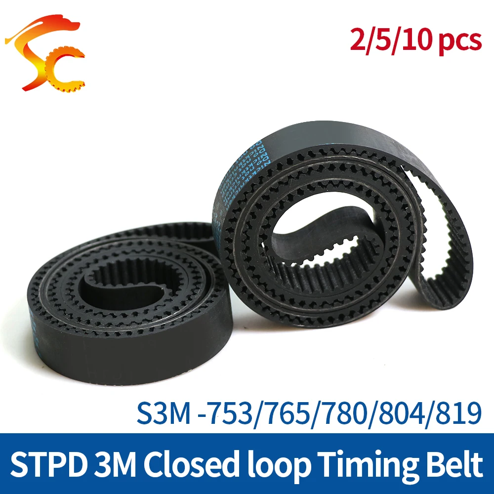 

S3M Timing Belt 753 765 780 804 819mm STPD 3M Closed Loop Rubber Synchronous Belts Width 6/10/15mm Free Shipping