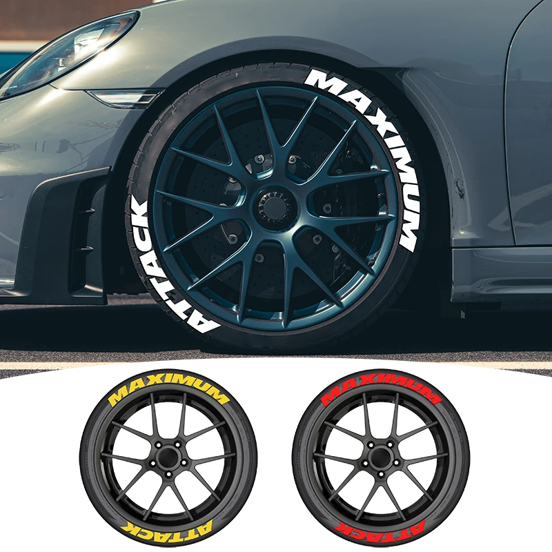 

MAXIMUM ATTACK 3D Letters tire sticker waterproof PVC Car and Motorcycle Thickened Decoration Wheel accessories without Glue