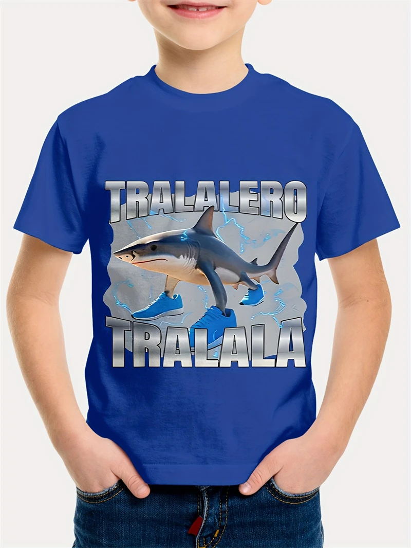 

Итальянский Brainrot Tralalero Tralala Tung Tung Tung Sahur Bombardiro Crocodilo Забавная футболка с мемом для мужчин и женщин Забавные футболки Y2k Топы