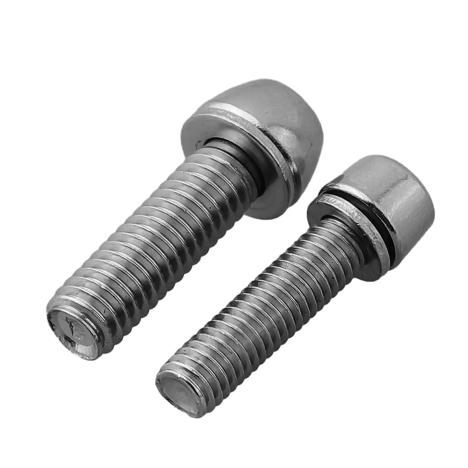 Bike Stem Bolts 6PCS M5 Stem Bolts Screws Stainless Steel Bike Stem Parts With Washer For MTB Road Bikes Black High-Precision