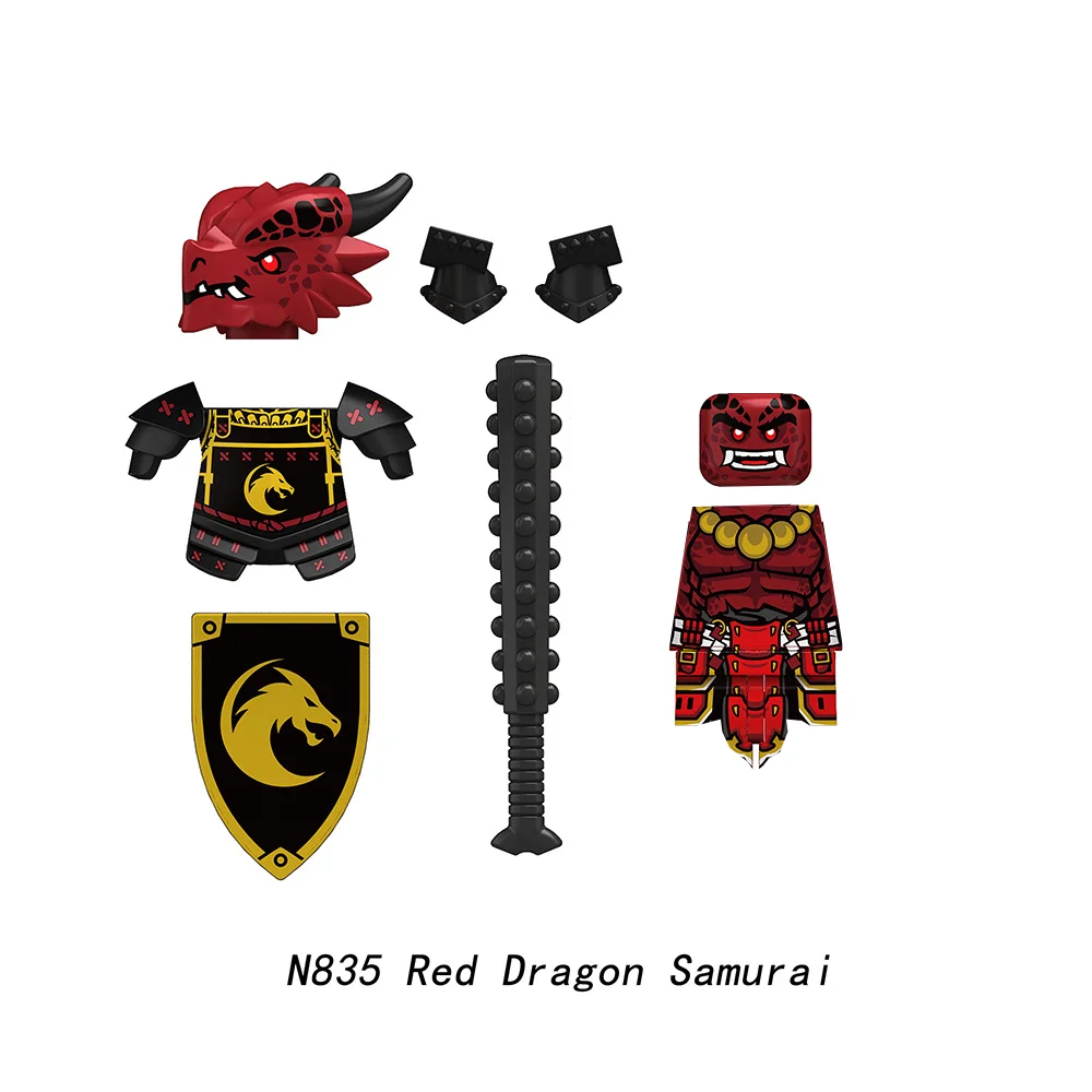 Knight Soldiers Bricks Action Figures Model Accessories MOC Creative Dragon Knights Assembly Building Blocks DIY Toys Gifts