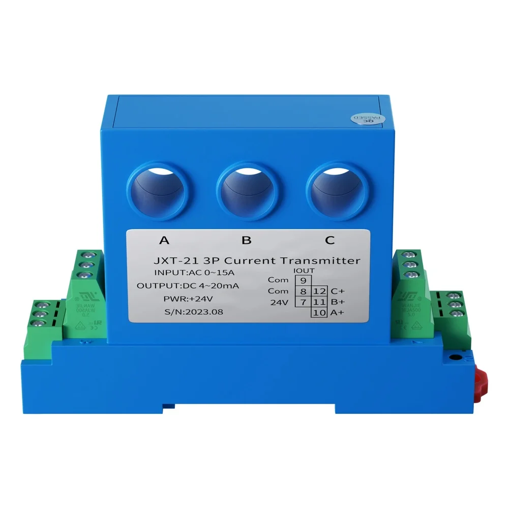 Three-Phase AC Current Transmitter for Monitoring Three-Wire AC Circuits in Energy Management Applications with DC24V Input