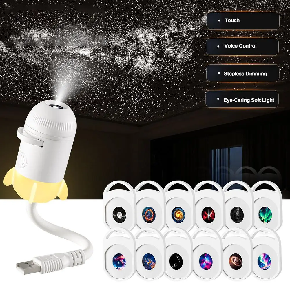 Fashion Starry Sky Projector USB Ambient Projection Light Adjustable Focus Car Interior Light For Home, Bedroom, Nightlight, Rom