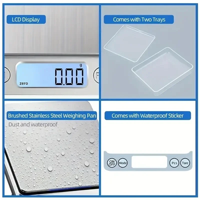 High precision jewelry scale Mini electronic pocket weighing portable household kitchen scale 0.1g food weighing precision image 5