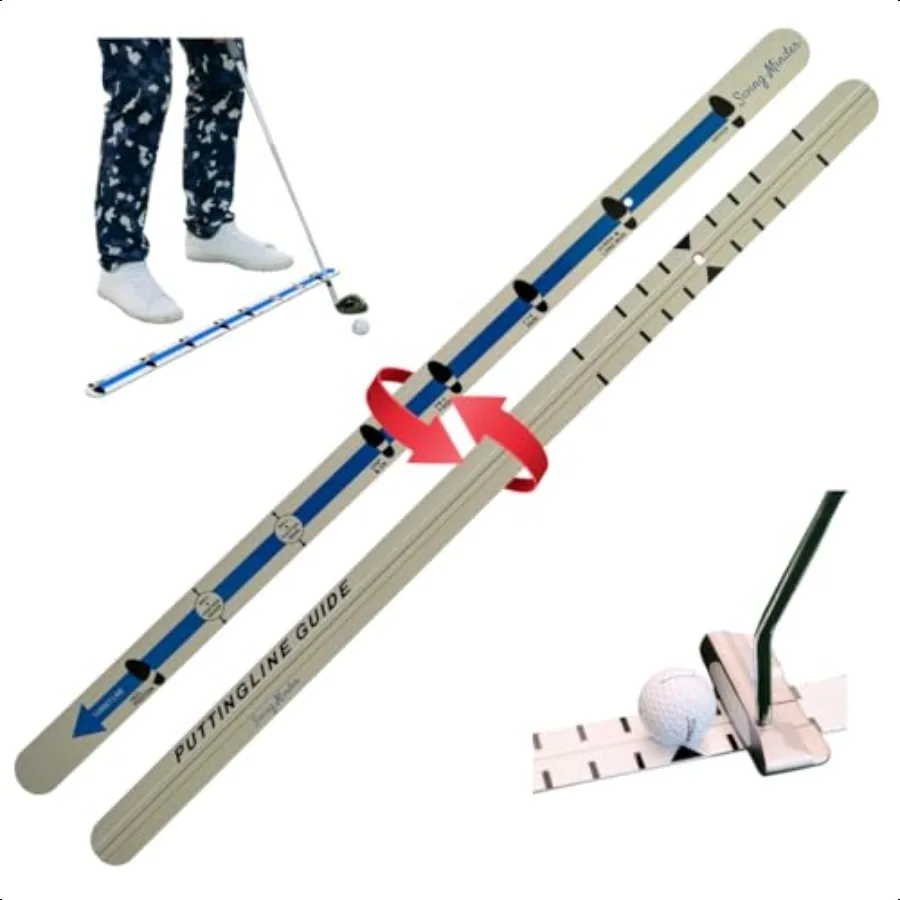 

Putting Rail Golf Stance Training Aid 2in1 Golf Alignment Putting Ruler 36 Inches with Carrying Case