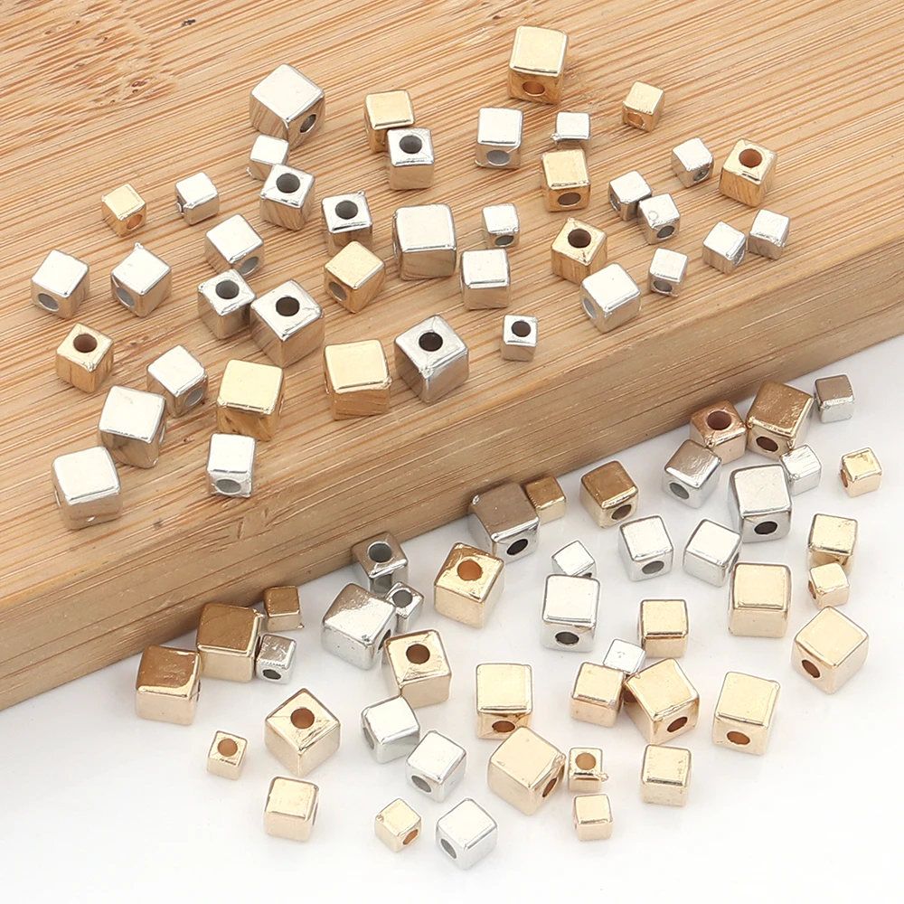 200 teile/los 3/4/5mm Platz Kubische CCB Perlen Lose Spacer Cube Perlen für Schmuck Machen DIY armbänder Halsketten Großhandel – Detail 5
