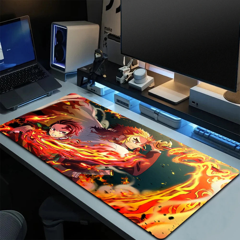 

Anime Demon Slayer Mouse Pad Gamer Kimetsu No Yaiba Office Mouse Mat Laptop Large Gaming Mousepad Kyojuro Rengoku Manga Desk Mat