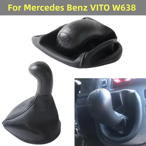 Car Gear Shift Knob 5-Speed Gear Shifter Gaiter Boot Cover For Mercedes-Benz VITO W638 (1996-2000) Auto Interior Accessories