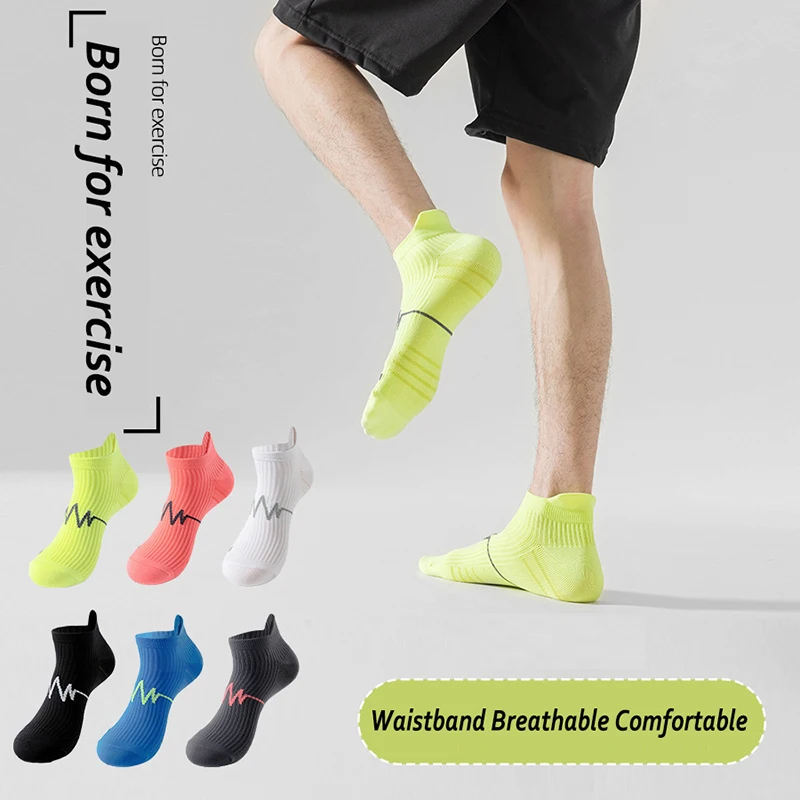 New Men Sport Running Ankle Socks Athletic Cycling Thin Breathable Quick Dry Fitness Marathon Compression Short Low Cut Socks