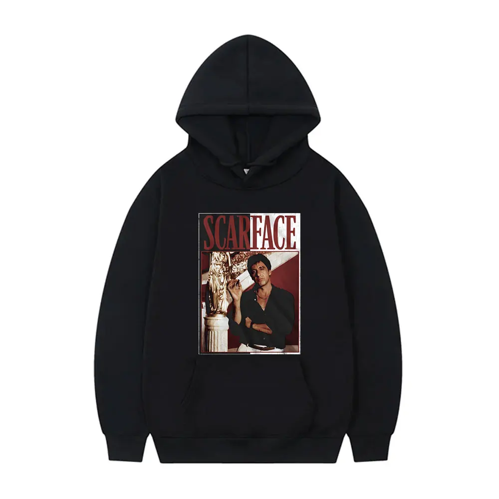 

Vintage Movie Scarface Tony Montana Graphic Hoodie Al Pacino Print Sweatshirt Men Women Hip Hop Rock Oversized Pullover Hoodies