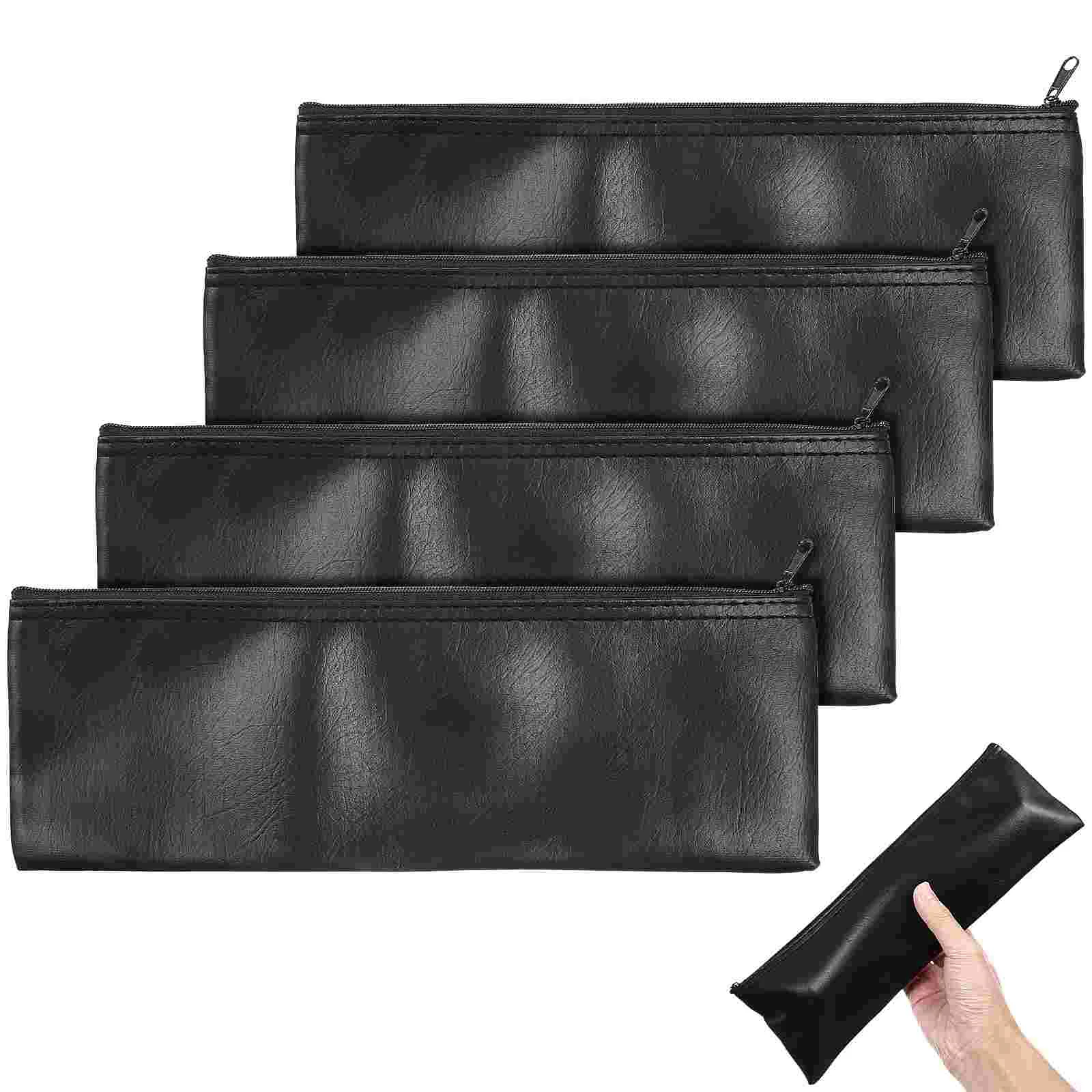 

4 Pcs Microphone Storage Bag Pouch Carrier Carrying Case PU Miss Mini Tote