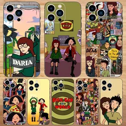 Cartoon Daria Sitcom Phone Case For iPhone 16,15,14,13,12,11,Pro,Max,Plus,Mini,X,XS,XR,8,7,6,S,Plus,SE Soft Black Case
