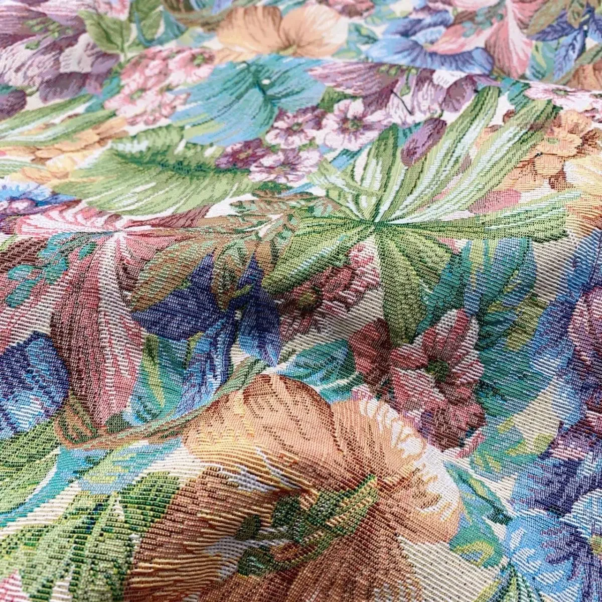Oasis fairy brown thick lift flower fabric sofa tapestry cushion cover towel DIY jacket bag clothing design fabric