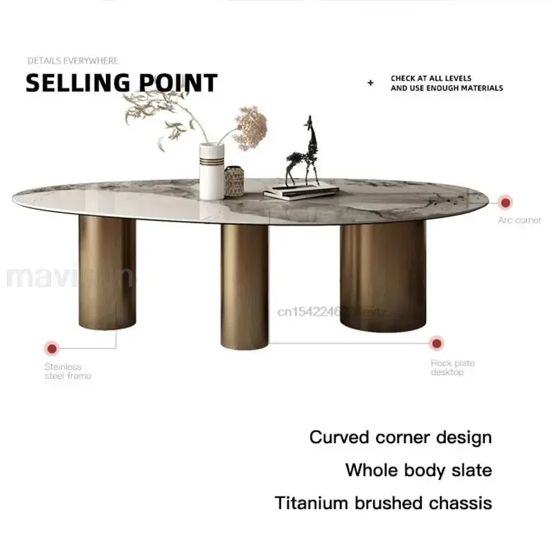 Sedentary Table Multifunction Home Furniture Extendable Cafe Kitchen Dinning Tables Sets Dining Room Designer Coffee Luxury Oval