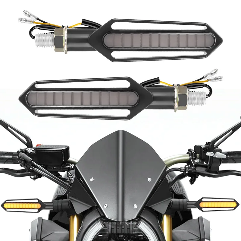 

LED Turn Signal Lights Motorcycle Flowing Sequential Turn Signal clignotants moto led for Yamaha Honda Dirt Bike cafe racer 12V