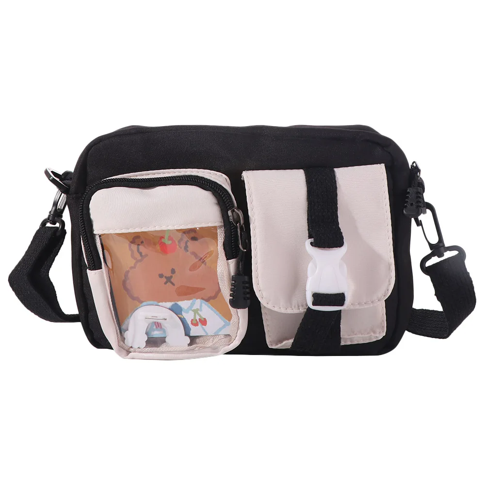 

PVC Transparent Shoulder Bag Pocket Large Capacity Harajuku Small Square Bag Handbag Ballet Style Student Crossbody Bag Girls
