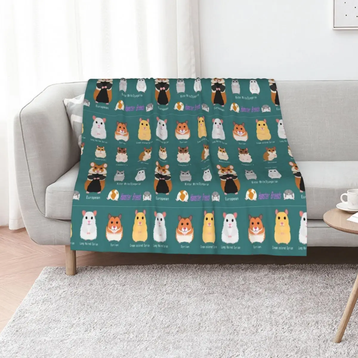 

Hamster Breeds syrian hamster Throw Blanket Decorative Throw Stuffeds Bed covers Luxury Brand Blankets