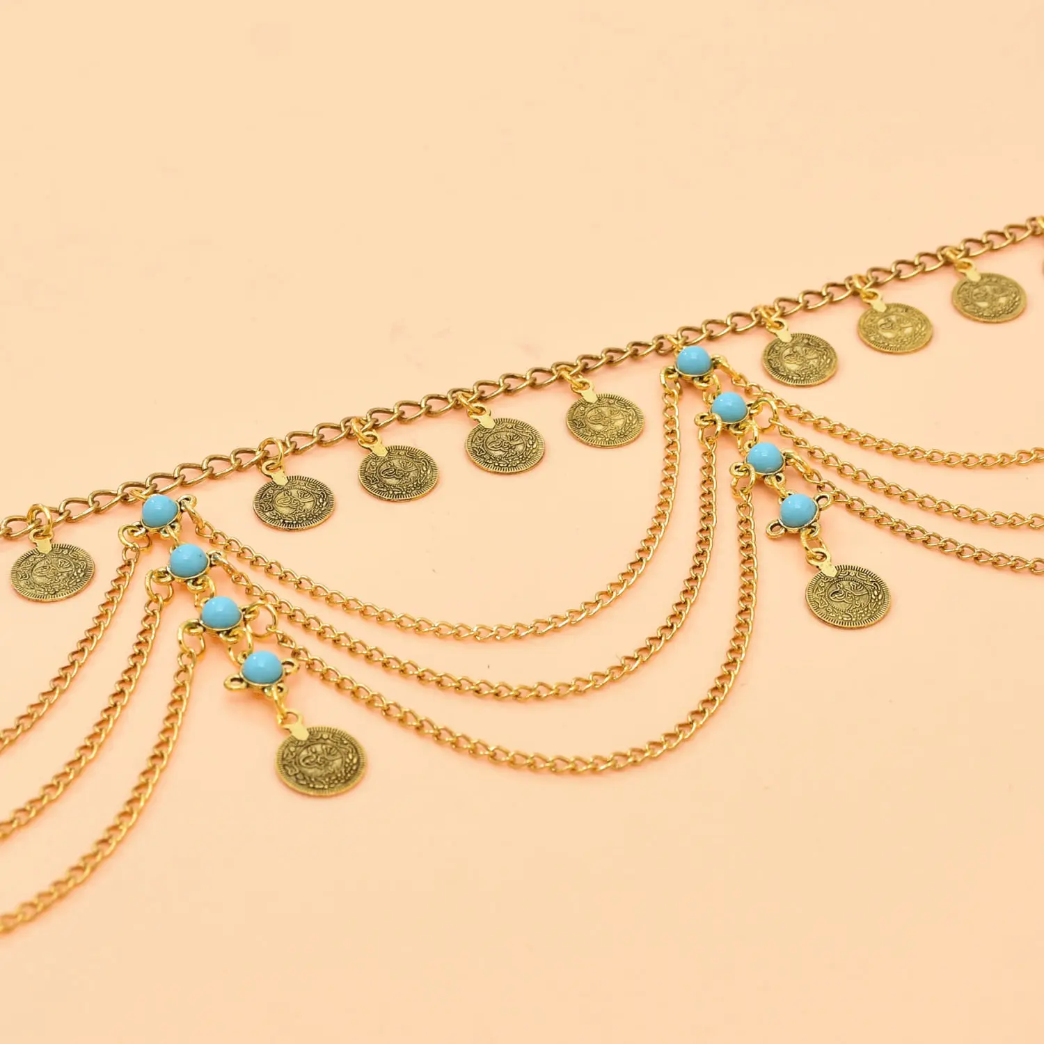 

Китайская поясная цепочка Hanfu-ретро-монета с бахромой, пояс, аксессуар для этнических танцев, летающие украшения Dunhuang, украшение на талию для женщин