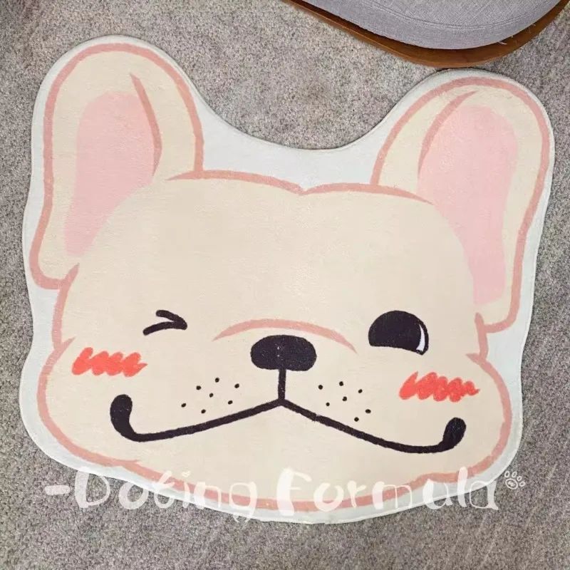 Cute cartoon carpet around Fadou Home bedroom Bedside blanket Imitation lamb short velvet soft coffee table floor mat