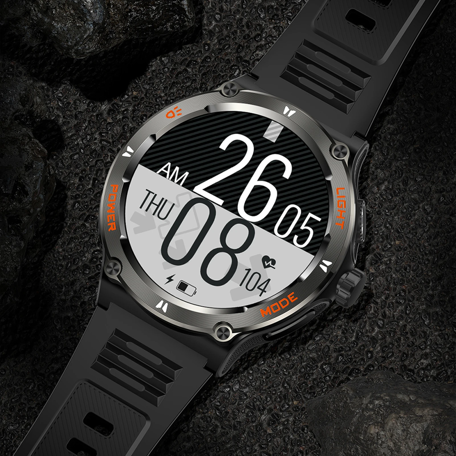 

Waterproof Smartwatch with LED Flashlight Outdoor Sports Smartwatch Heart Rate/Sleep Monitor Fitness Watch for Men and Women