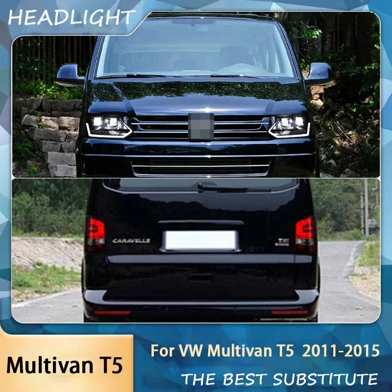 Auto Accessories Car LED Lights Head Lamps Tailamp Assembly For VW Multivan Caravelle T5 10-15 Headlight Dynamic Start-up DRL