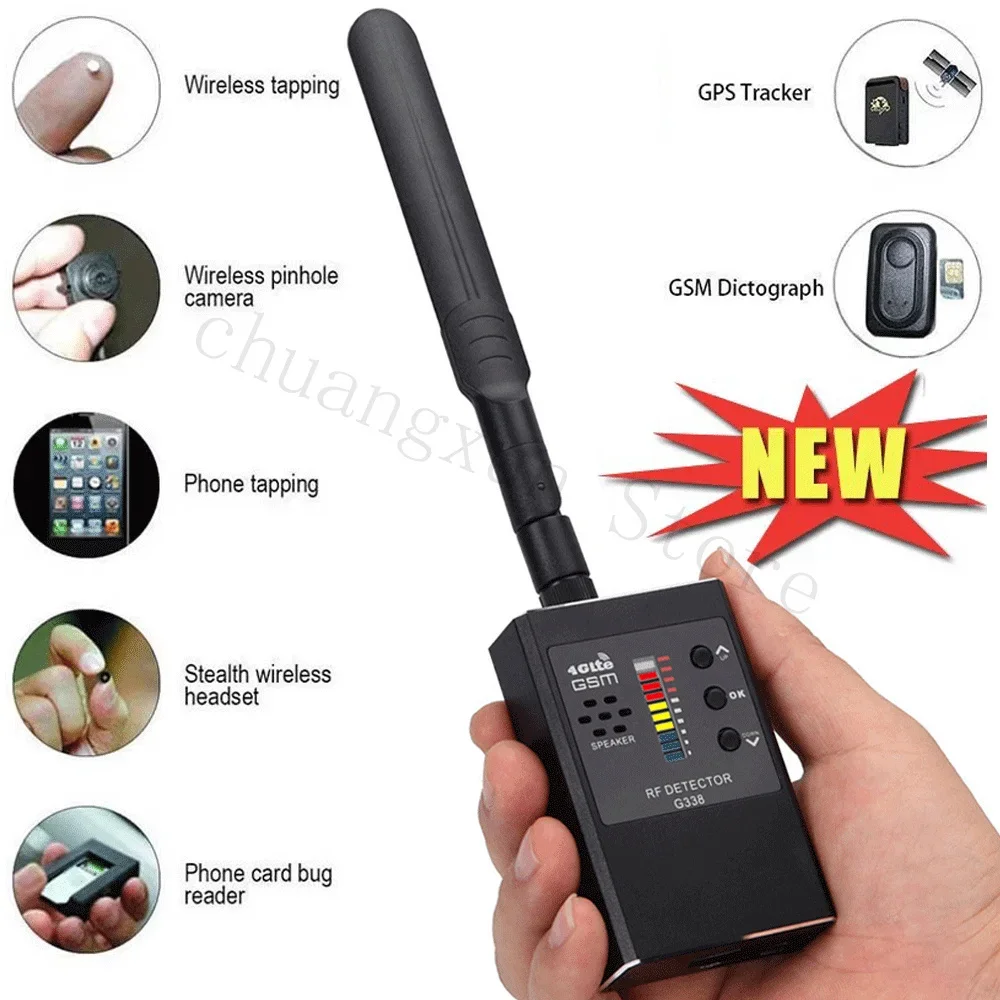 Professional Anti Spy Detector Camera GSM Audio Bug Finder GPS Signal Lens RF Tracker Detects Wireless Hidden Cameras Detection