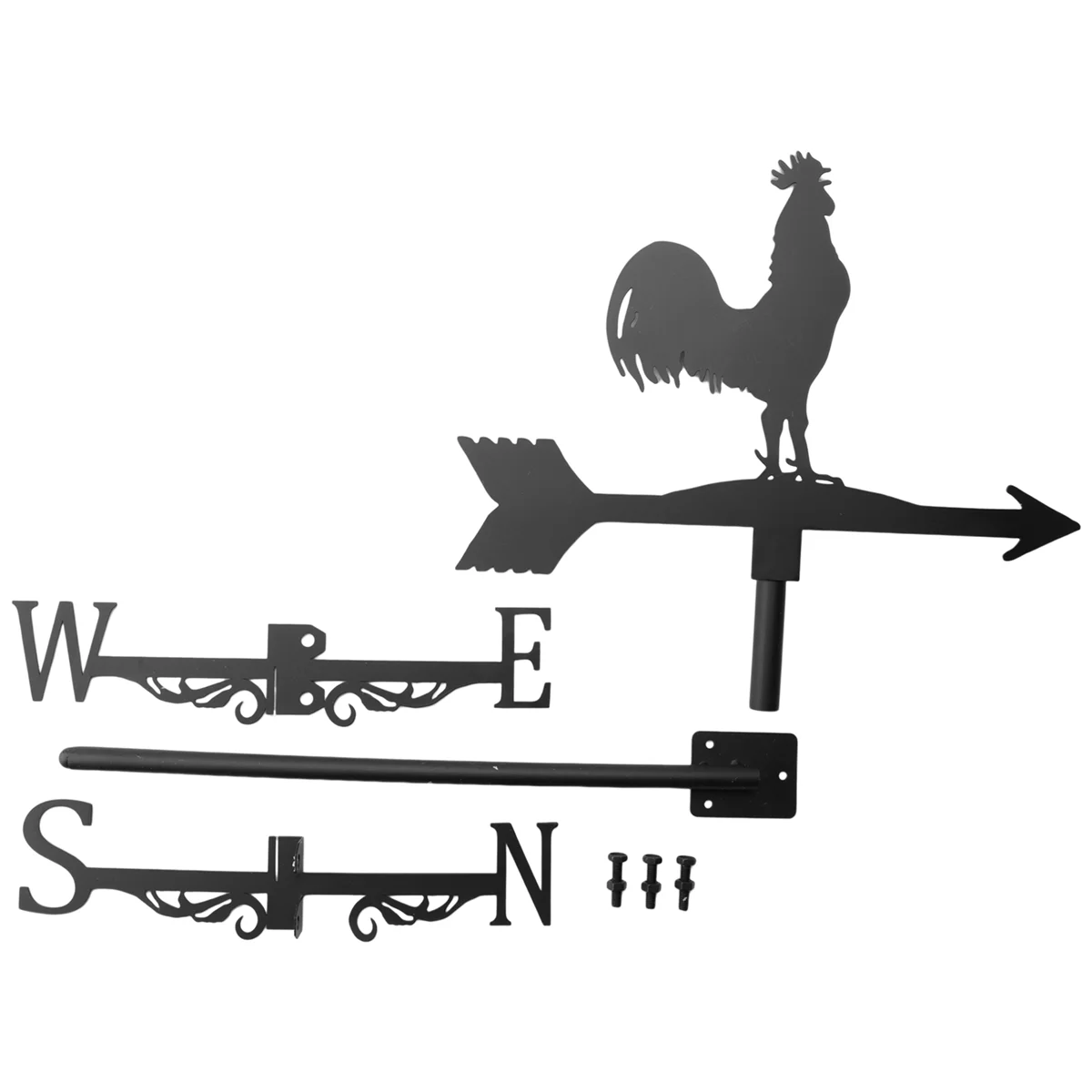 Weathervane with Animal Chickens Garden Stake Weather Vane Wind Direction Indicator Rooster Cockerel Ornament Art Craft