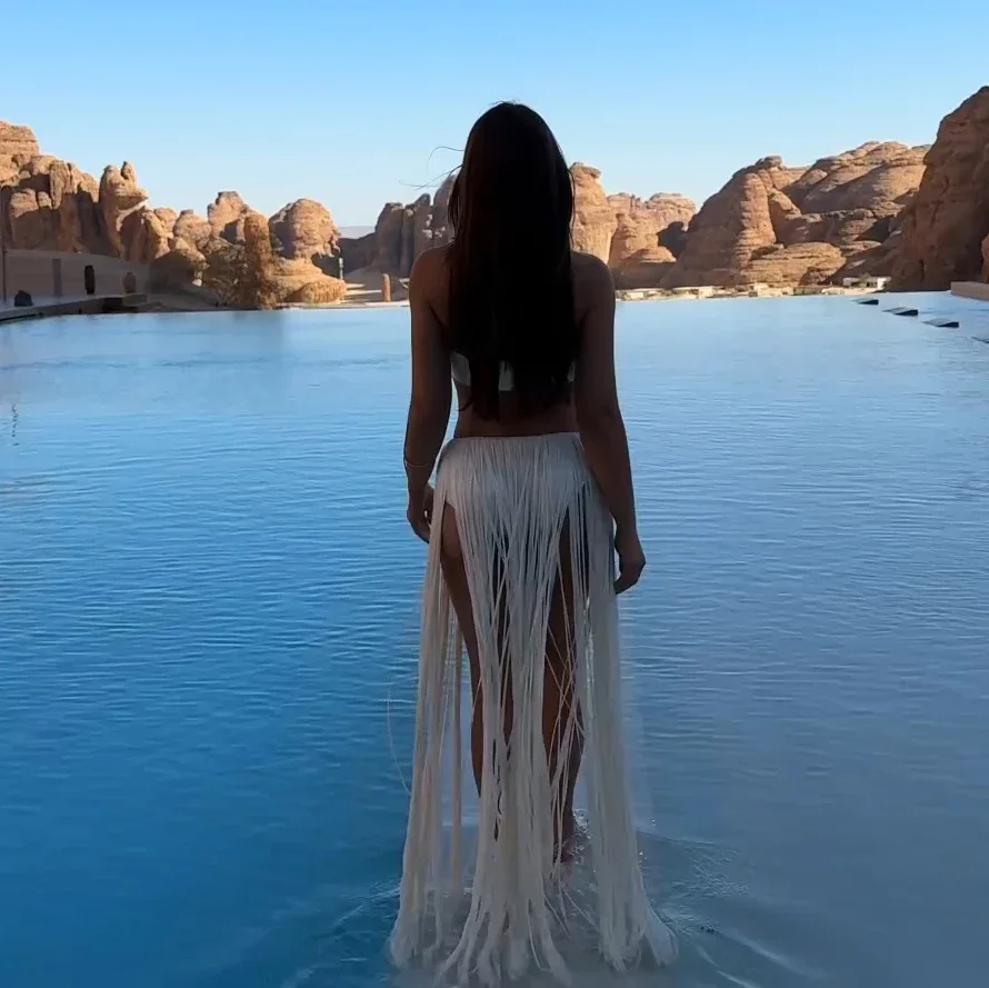 Traje de baño Sexy de 3 piezas, Bikini estilo vendaje, traje de baño para mujer, Bikini con flecos, falda larga para mujer, traje de baño de cintura alta, ropa de playa