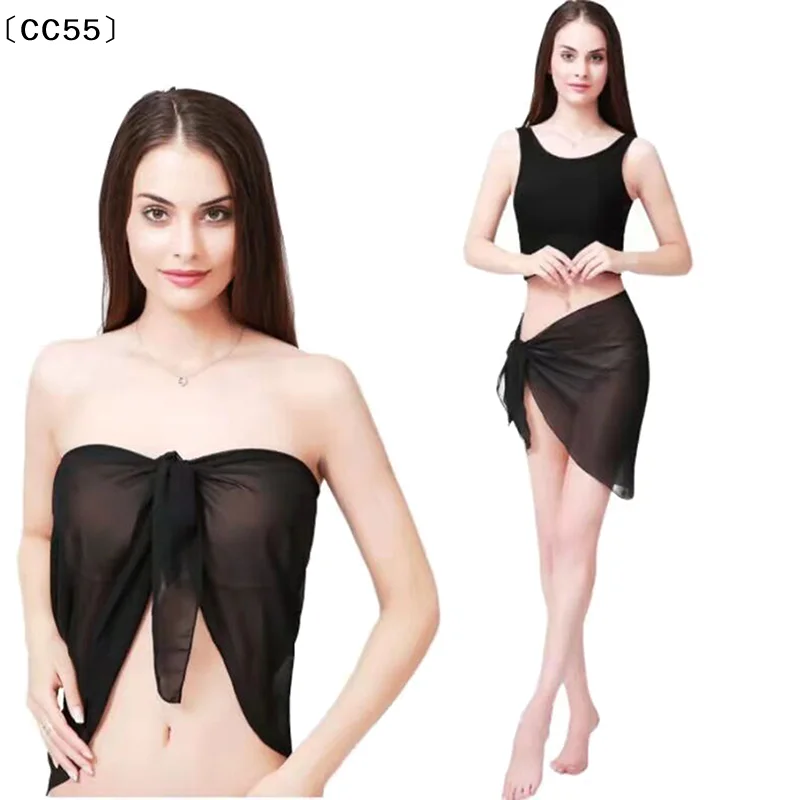 Chiffon Short Sarongs Cover Ups Skirt Without Bikini Beach Swimsuit Bathing Suit Wrap Skirt For Swimwear Summer Cover Ups〔CC55〕