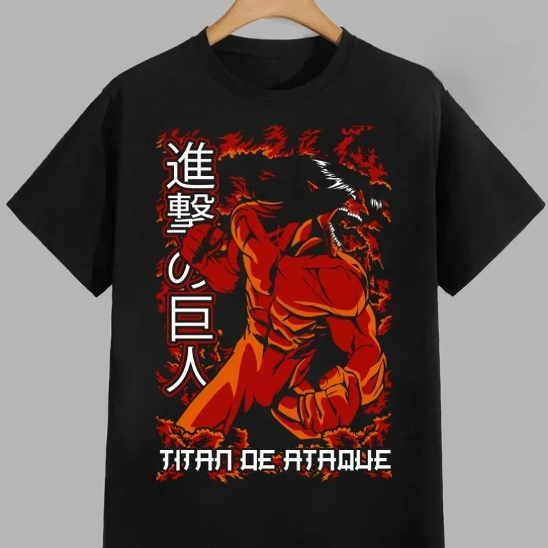 

Attack on Titans Anime Oversize T-shirt Men Women Short Sleeve Casual Tees Cotton Streetwear Cosplay Top Clothing Casual Hip Hop