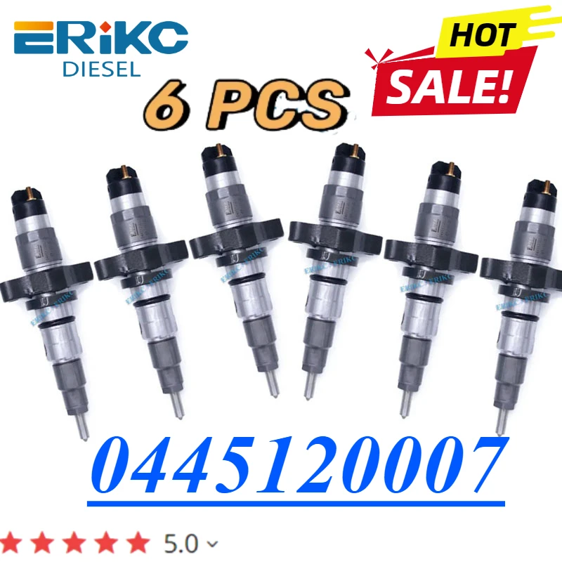 6PC 0445120007 Diesel Injector 0986435508 For Cummins DAF IVECO Volkswagen 5263307 2R0130210A 2830224 2830957 4897271 4896444