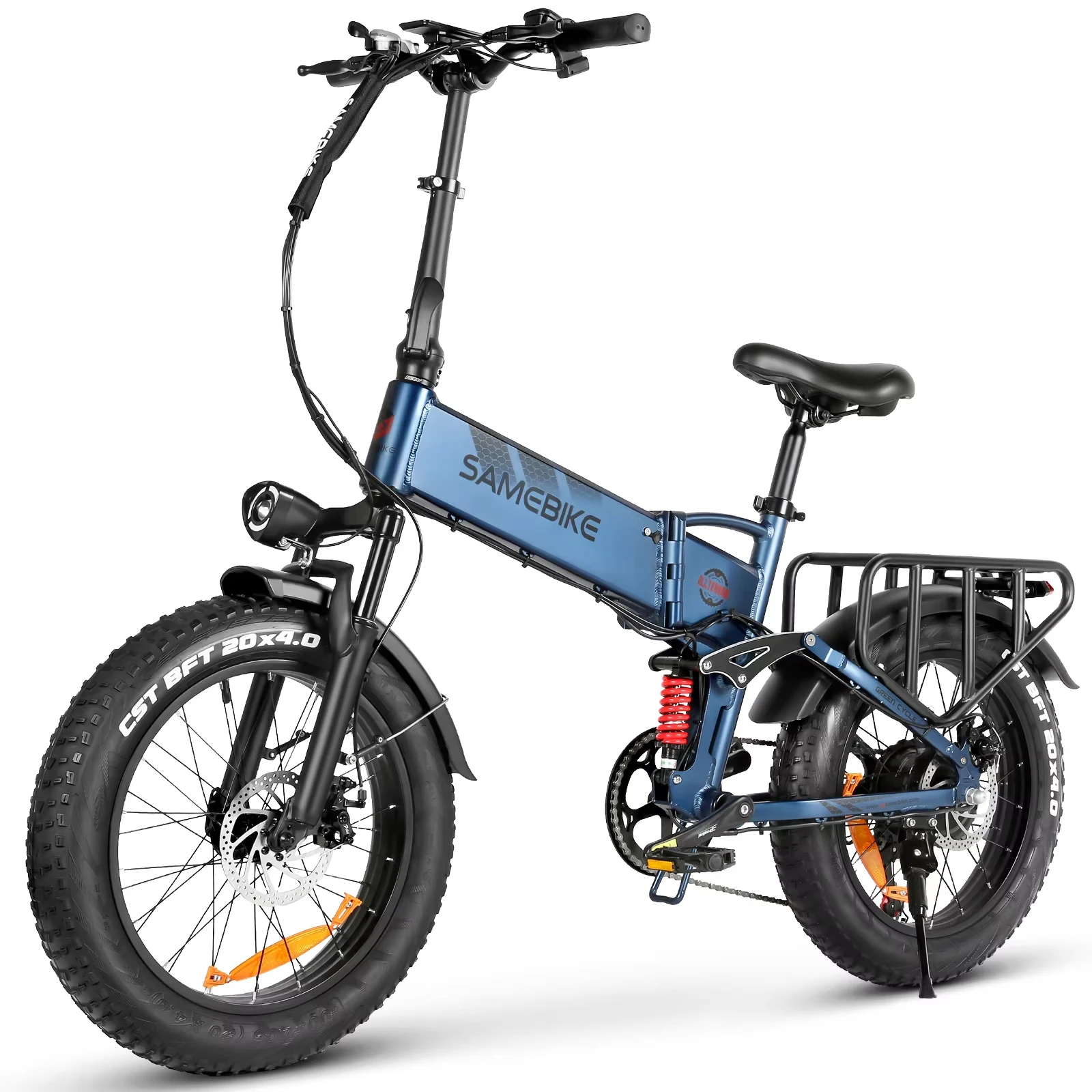 SAMEBIKE E-bike RS-A02 Pro Volwassen Elektrische Mountainbike 1000W Krachtige Motor 48V15AH Lithium Batterij Volledige Vering Max Snelheid ​ ​ Elektrische fiets 35 km/u, 20*4.0 inch dikke banden,
