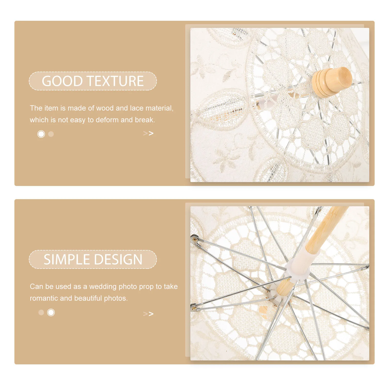 

Wedding Lace Umbrella Wooden Handle Bridal Parasol Handmade Lace Photography Prop Photo Accessory Stage Show Prop